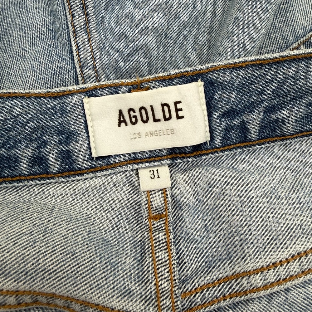 AGOLDE Shorts Women's 31 Parker Denim Distressed Frayed Hem Button Fly Festival - Picture 5 of 6